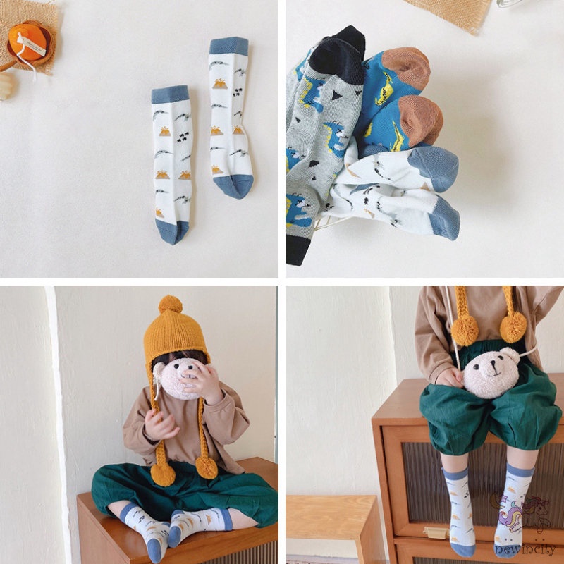 Bộ 3 đôi vớ cotton thiết kế hoạt hình dễ thương thời trang Hàn Quốc dành cho bé trai