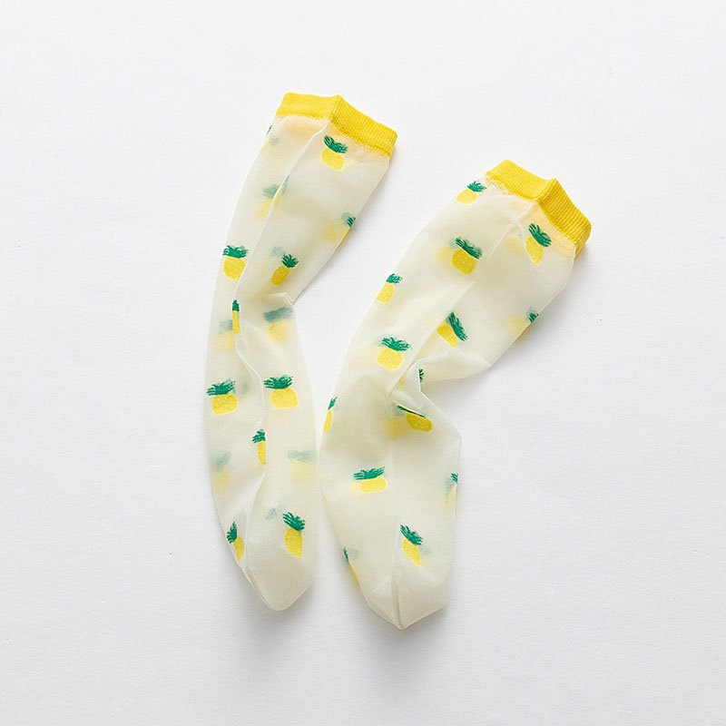 1 Đôi Tất Cotton Thoáng Khí In Hình Trái Cây Thời Trang Hàn Quốc Cho Bé 1-8 Tuổi