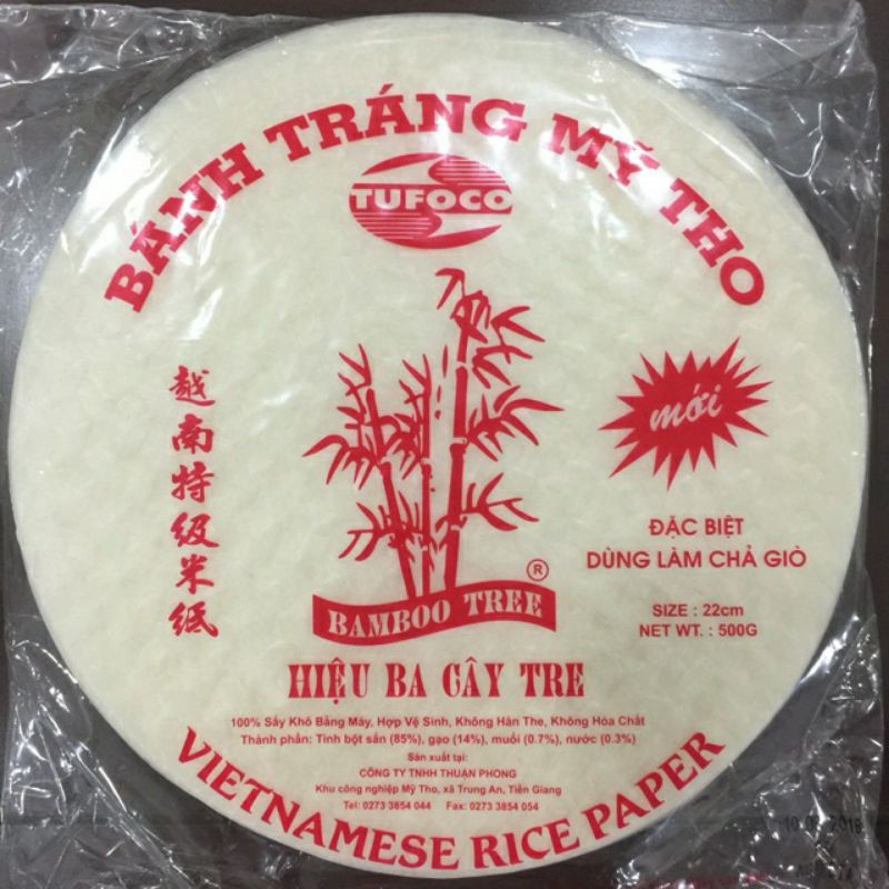 Bánh tráng cuốn chả giò  Ba Cây Tre