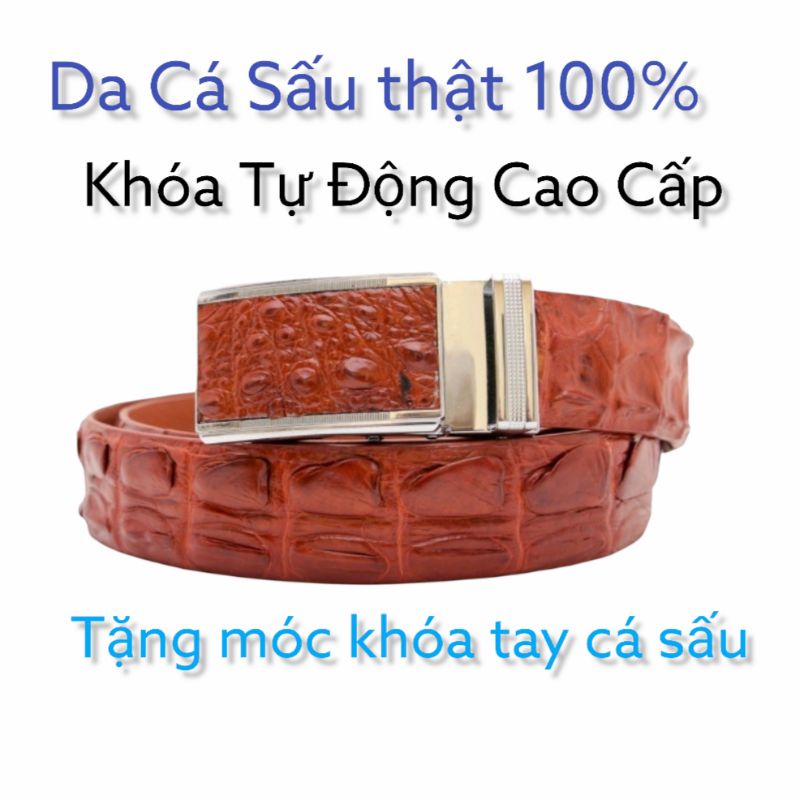 Dây nịt nam - Thắt lưng da cá sấu thật vân bụng bản liền nhỏ 2.9cm làm từ cá sấu nguyên con khóa đồng đúc - CB02