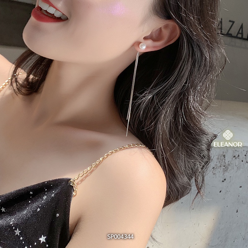 Bông tai nữ dáng dài chuôi bạc 925 Eleanor Accessories ngọc trai nhân tạo phụ kiện trang sức 4344