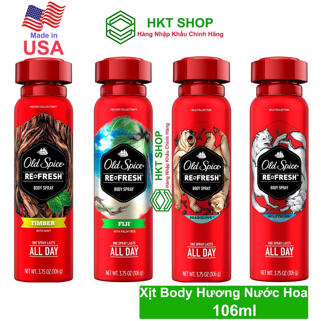 Xịt Old Spice khử mùi toàn thân - Nhập khẩu từ Mỹ giá tốt | Thế Giới Skin Care