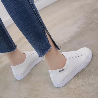 Giày thể thao vải Trắng/Đen (ẢNH THẬT)