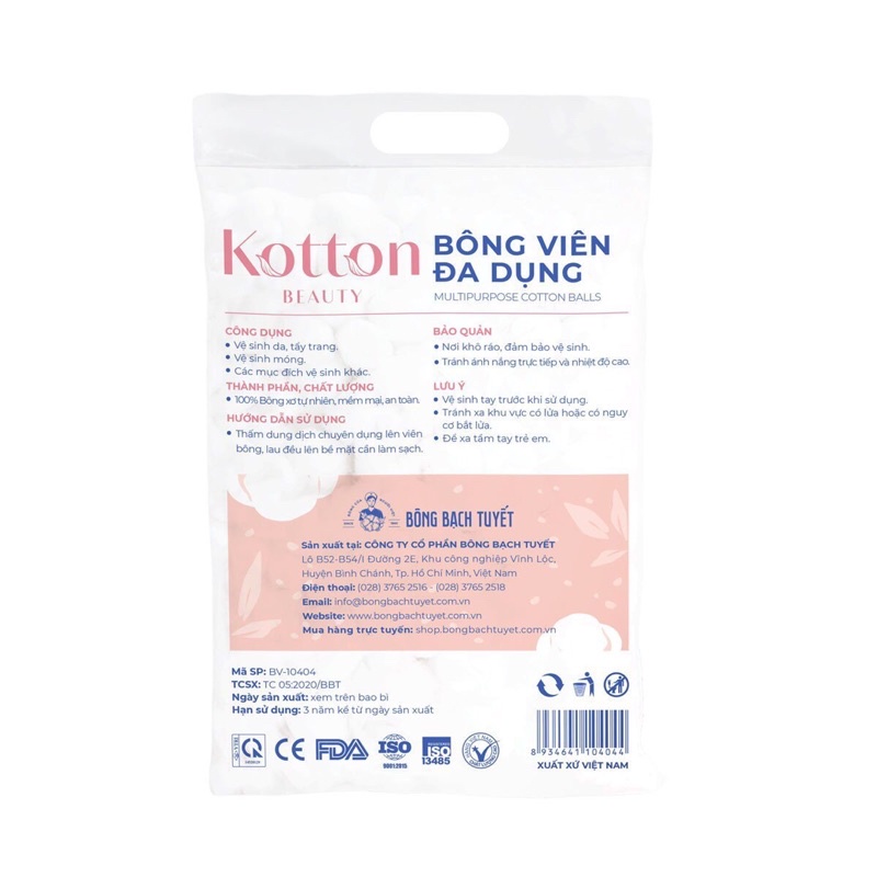 Bông gòn viên Bạch Tuyết(Mẫu mới) Kotton