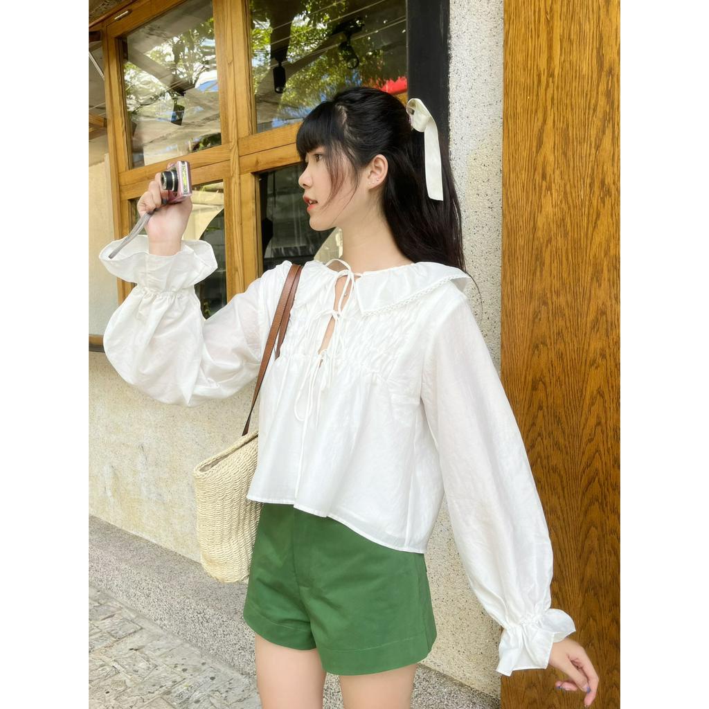 Áo kiểu tay dài có thắt nơ MAISY TOP