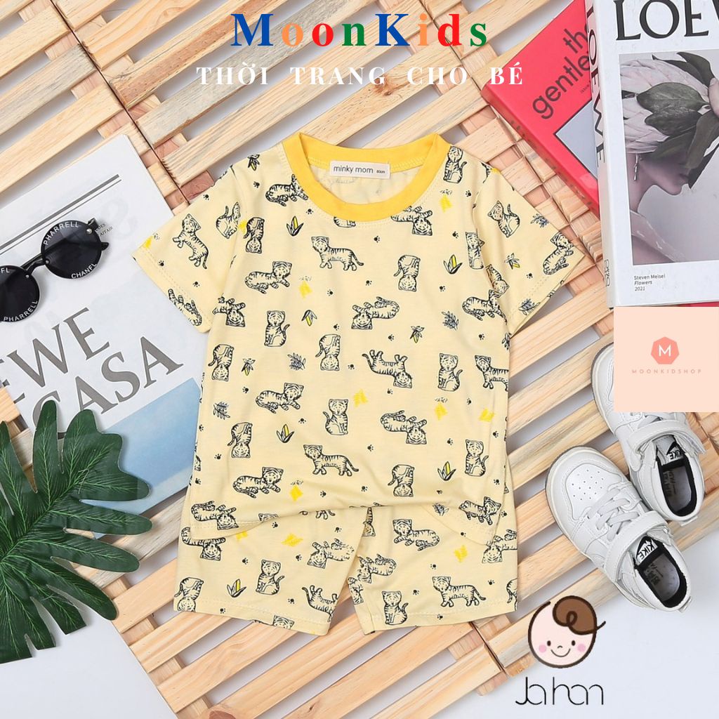 Quần Áo Trẻ EmThun Lạnh 100%Bộ Cộc Tay Cho bé Siêu Họa Tiết Thổ Dân Cực,minky mom chính hãng cho bé 6-18kg