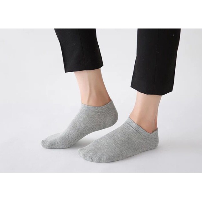 Set 10 đôi Tất trơn CỔ NGẮN Nam Nữ VNXK , vải dày dặn, chất liệu cotton thoáng mát khử mùi