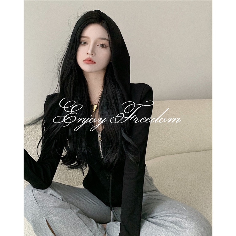 Enjoy Freedom Áo Khoác Thể Thao Mỏng Có Nón Khóa Kéo Mẫu Mới 2022 Thời Trang Thu Đông Cho Nữ