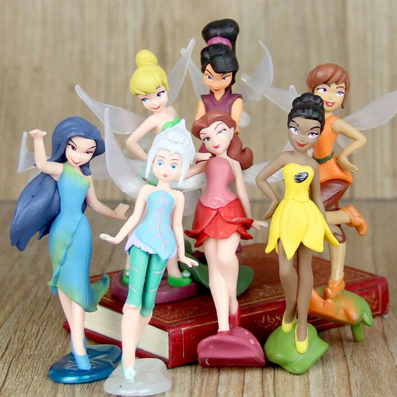 1 Bộ 7 Đồ trang trí Công Chúa Disney Tinker Bell 9-10cm Dùng Trang Trí