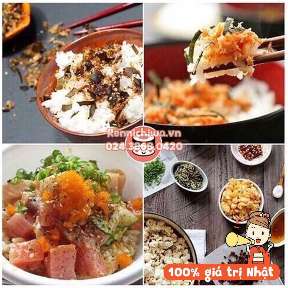 Rắc Cơm HELLO KITTY set 20 gói nhỏ 5 vị cá hồi, rong biển, trứng, thịt, rau củ | hàng nội địa Nhật