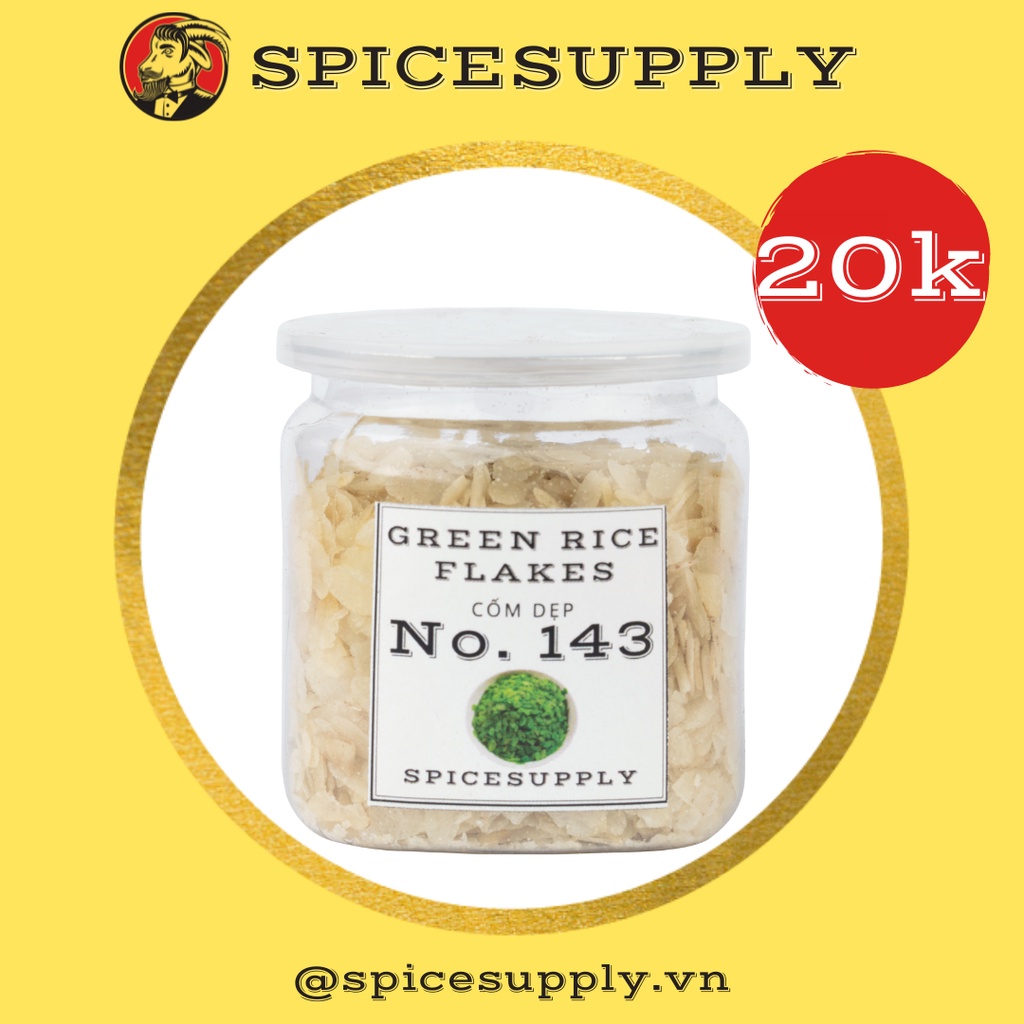Green Rice Flakes - Cốm dẹp SPICESUPPLY Việt Nam nguyên chất thơm ngon đặc biệt Hũ 70g