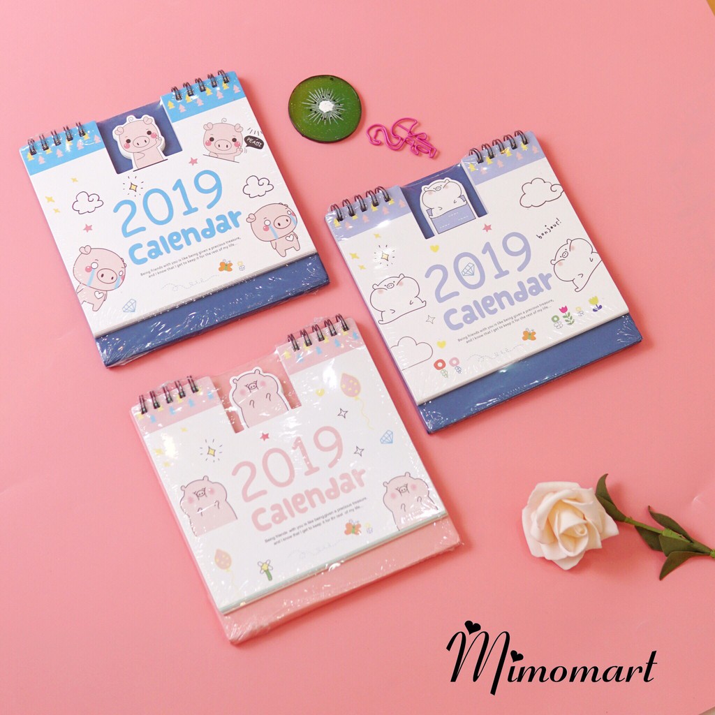 Lịch để bàn vuông 2019