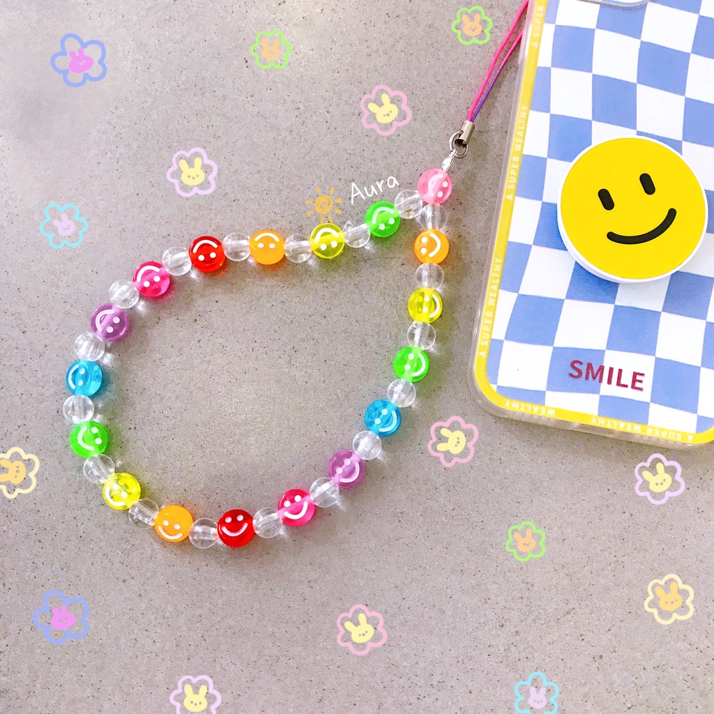 Dây đeo điện thoại Rainbow Smile Handmade bởi Aura