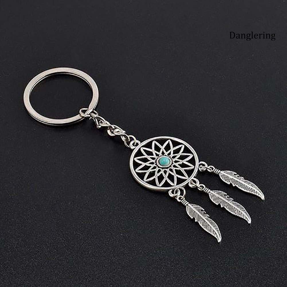Móc khóa hình dream catcher đính đá sáng tạo sang trọng