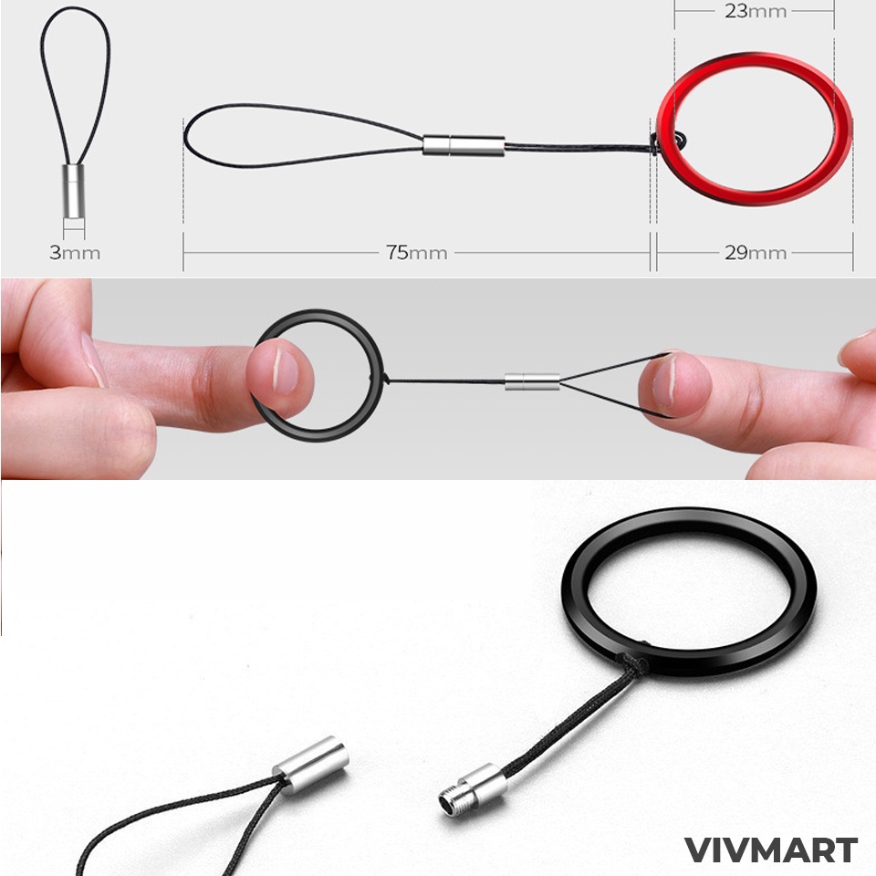 ✅ Dây Đeo Điện Thoại/USB/Chìa Khóa Có Vòng Móc Ngón Tay Chống Rơi Rớt Có Thể Tháo Rời Tiện Dụng Chất Lượng Cao