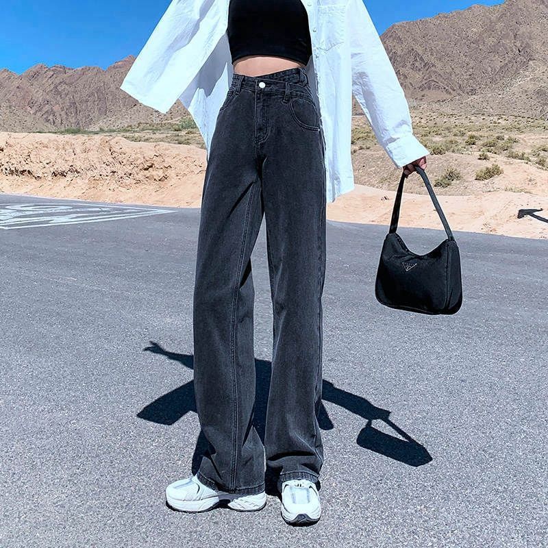 Quần Jean Ống Rộng Lưng Cao Thời Trang Cho Nữ JH-NZK-03