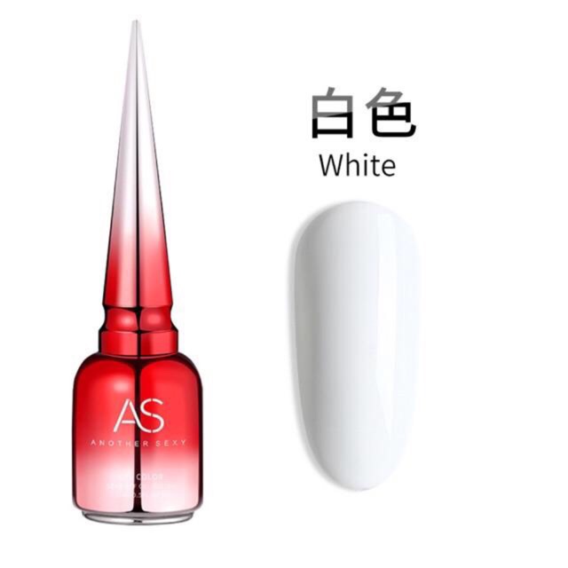Sơn gel as đen-trắng-trắng sữa lọ 15ml chai đỏ