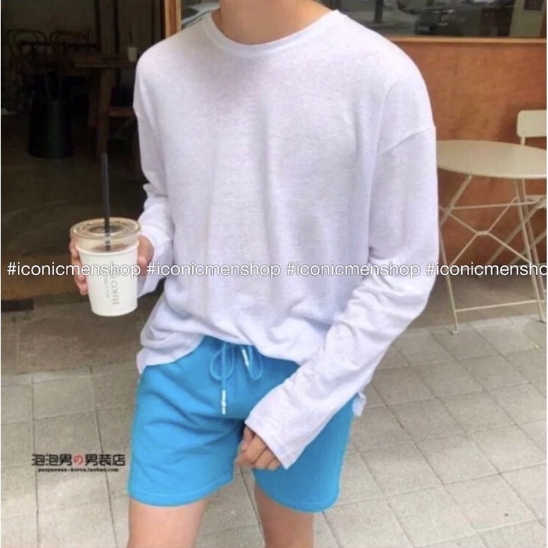 Áo thun nam dài tay fom rộng , vải cotton giấy