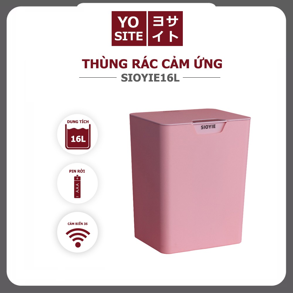 Thùng rác thông minh Sioyie cảm ứng cực nhạy chỉ trong 0.2s dung tích 16L tặng kèm túi đựng rác tặng kèm pin