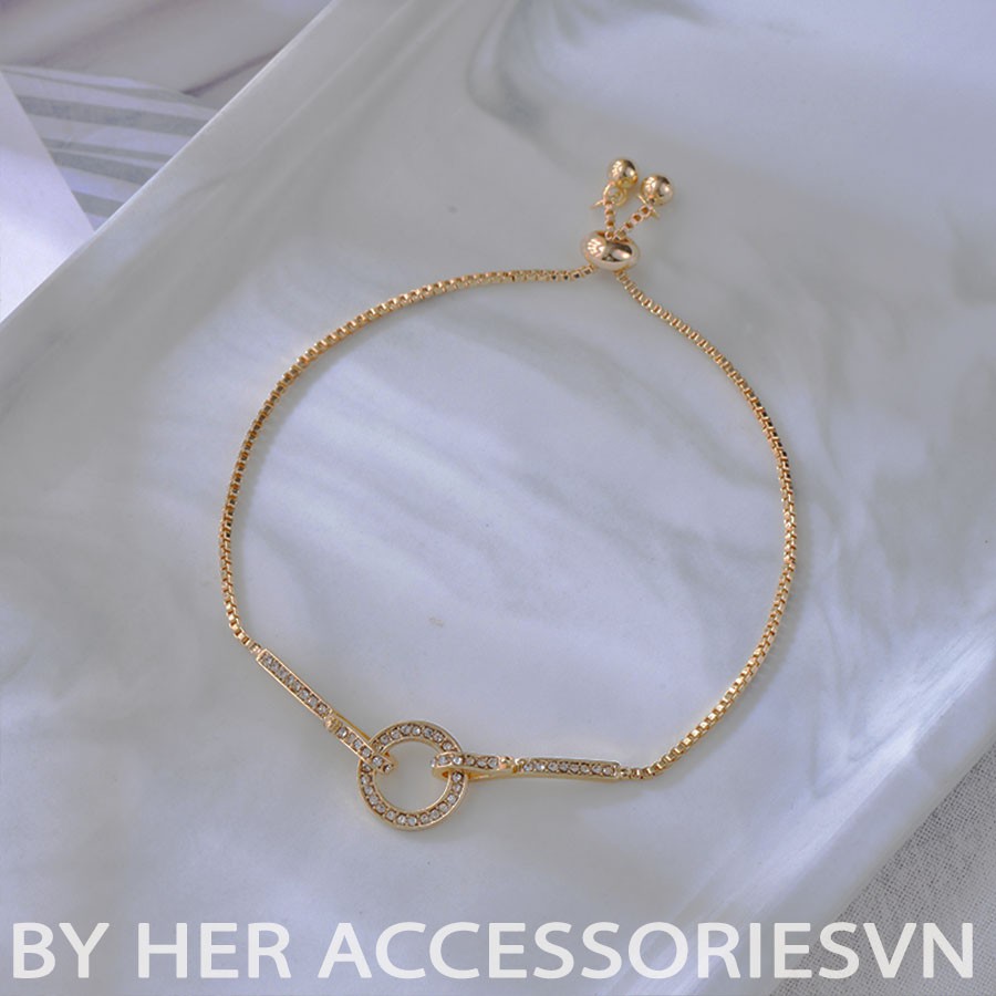 Vòng tay nữ, lắc tay nữ dây rút " Over Ring " phối đá phong cách Vintage HER.ACC T5 | BigBuy360 - bigbuy360.vn