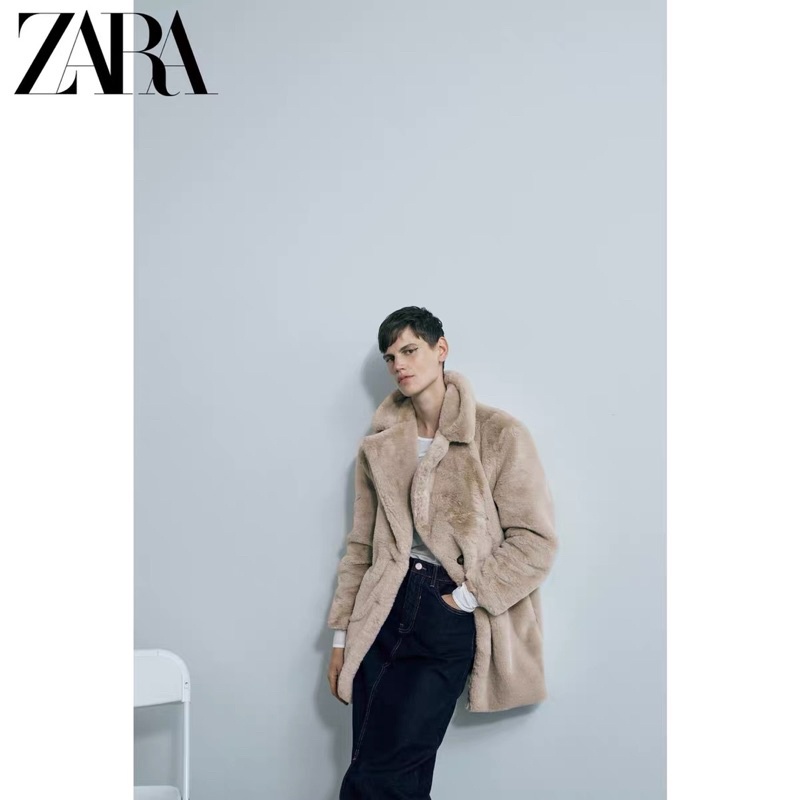 Order áo choàng ZARA xuất dư mùa đông mới của phụ nữ Áo khoác choàng lông nhân tạo | BigBuy360 - bigbuy360.vn