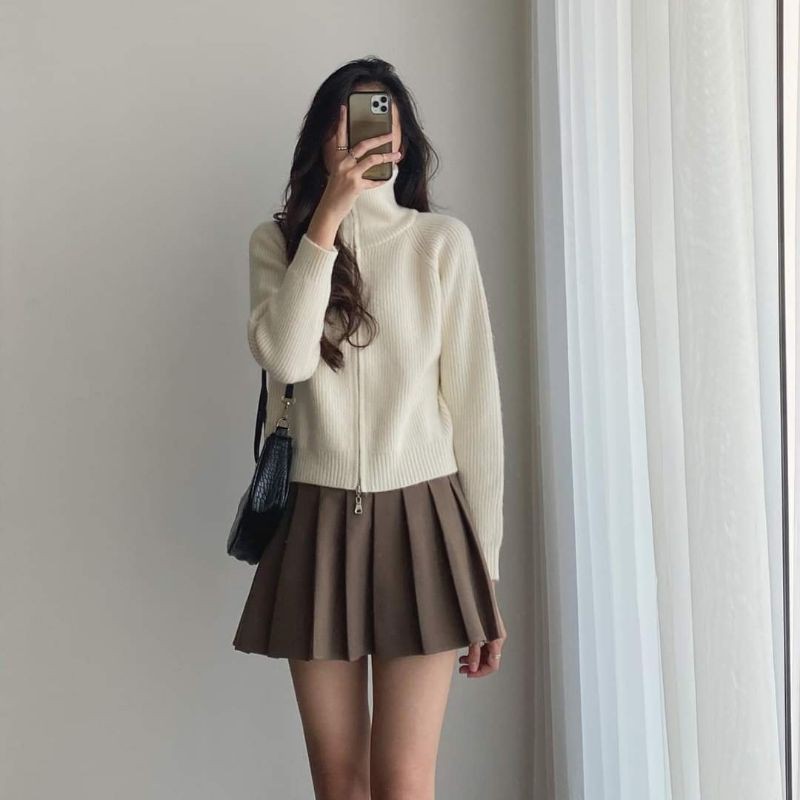 CHÂN VÁY DẠ XẾP LY CÓ QUẦN BÊN TRONG HÀNG QC L1 | BigBuy360 - bigbuy360.vn