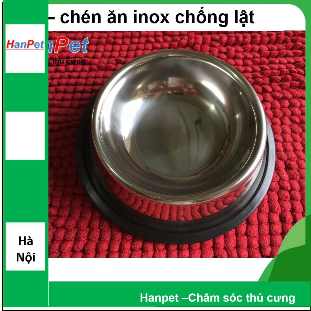 Bát chó mèo/ chén ăn inox chống lật size 3 dành cho chó 7 đến 20kg - hanpet 353c