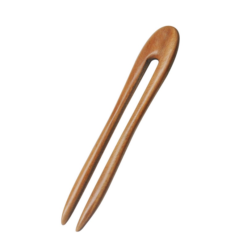 Trâm cài tóc gỗ đàn hương xanh kiểu chữ U