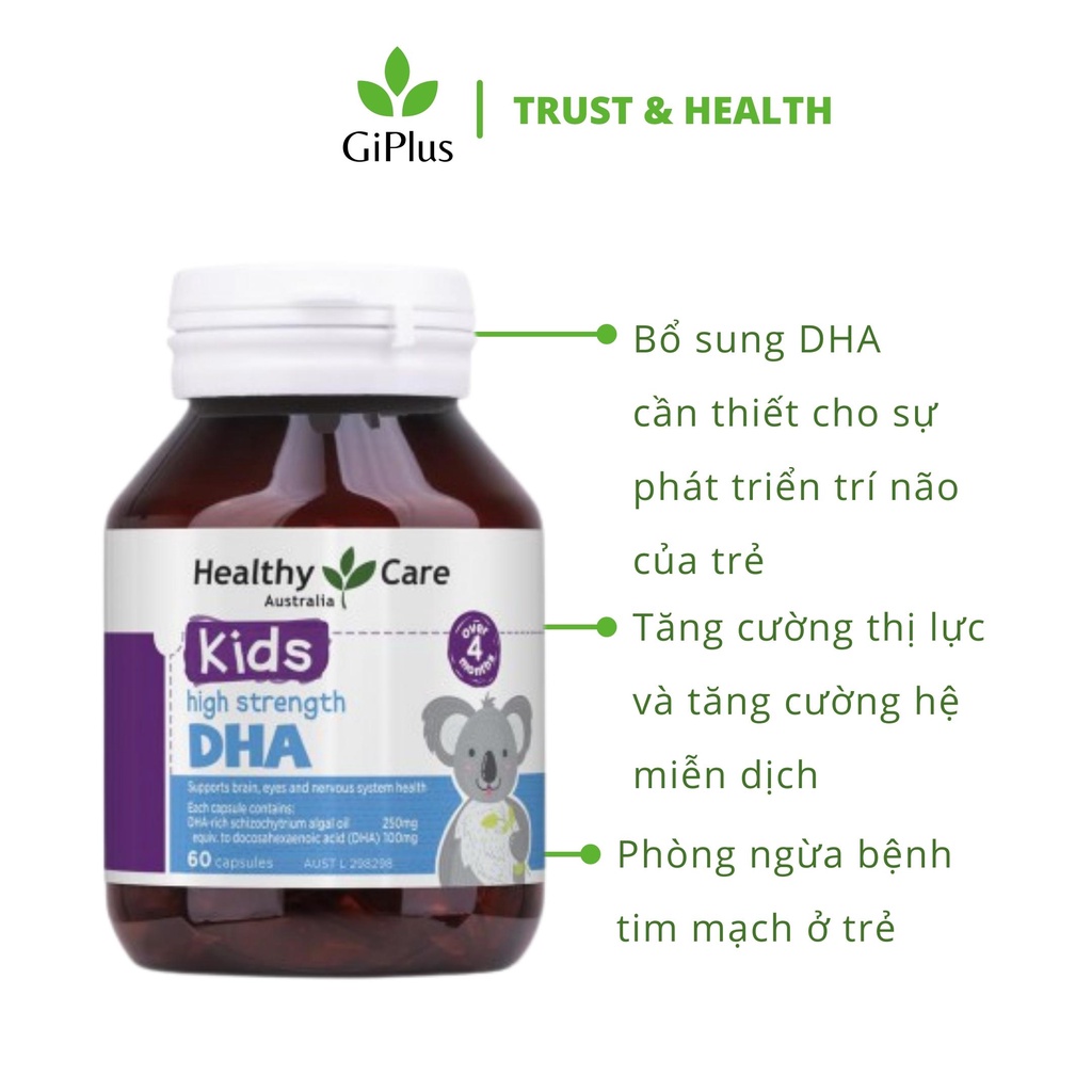 Viên Uống Bổ Sung DHA Cho Trẻ Healthy Care Kids High Strength DHA (60 viên/Lọ)