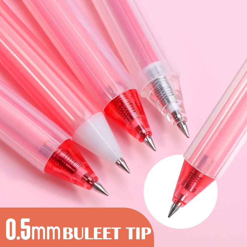 Set 4 bút bi gel 0.5mm màu đen hình quả dâu tây dễ thương