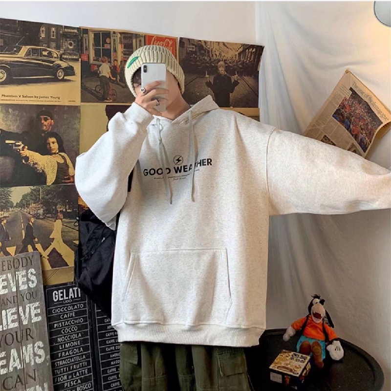 Áo hoodie Thể Thao Dáng Rộng In Chữ Phong Cách Hàn Quốc Thời Trang Mùa Đông Thoải Mái Cho Nam Và Nữ [M-5XL]