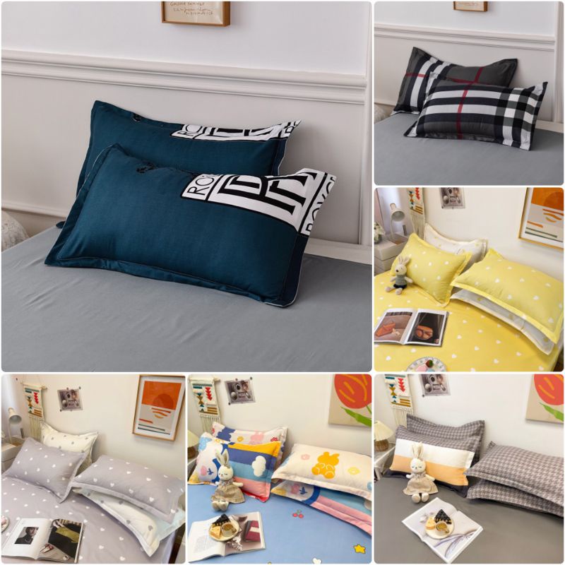 02 Vỏ Gối Lẻ Theo Bộ Cotton Poly Nhập Khẩu Kích Thước 45cmx65cm | BigBuy360 - bigbuy360.vn