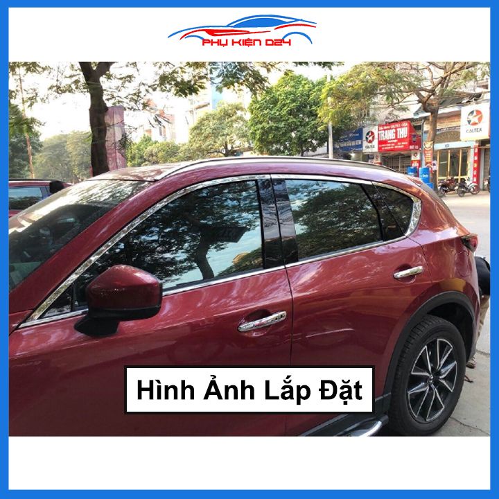 Bộ nẹp viền cong kính Inox Cho Mazda Cx5 2018-2019-2020-2021-2022-2023