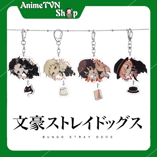 Móc khoá Mica anime Bungou Stray Dog Treo nhân vật - Nhựa Cứng Acrylic In 2 mặt sắc nét ( ảnh thật )