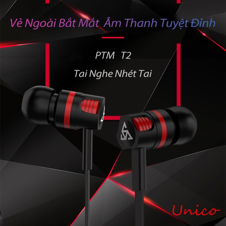 Unico A+ Tai Nghe PTM T2 Gaming Có Dây Nhét Tai Chơi Game Chống Ồn Có Mic In Ear Cho PC iPhone Samsung Xiaomi Sony OPPO thumbnail