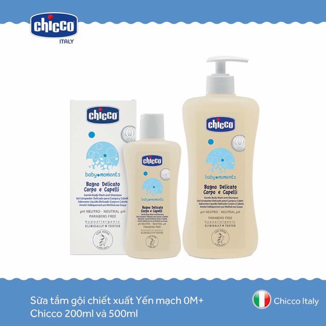 Sữa tắm gội Chicco chai 200ml / 500ml