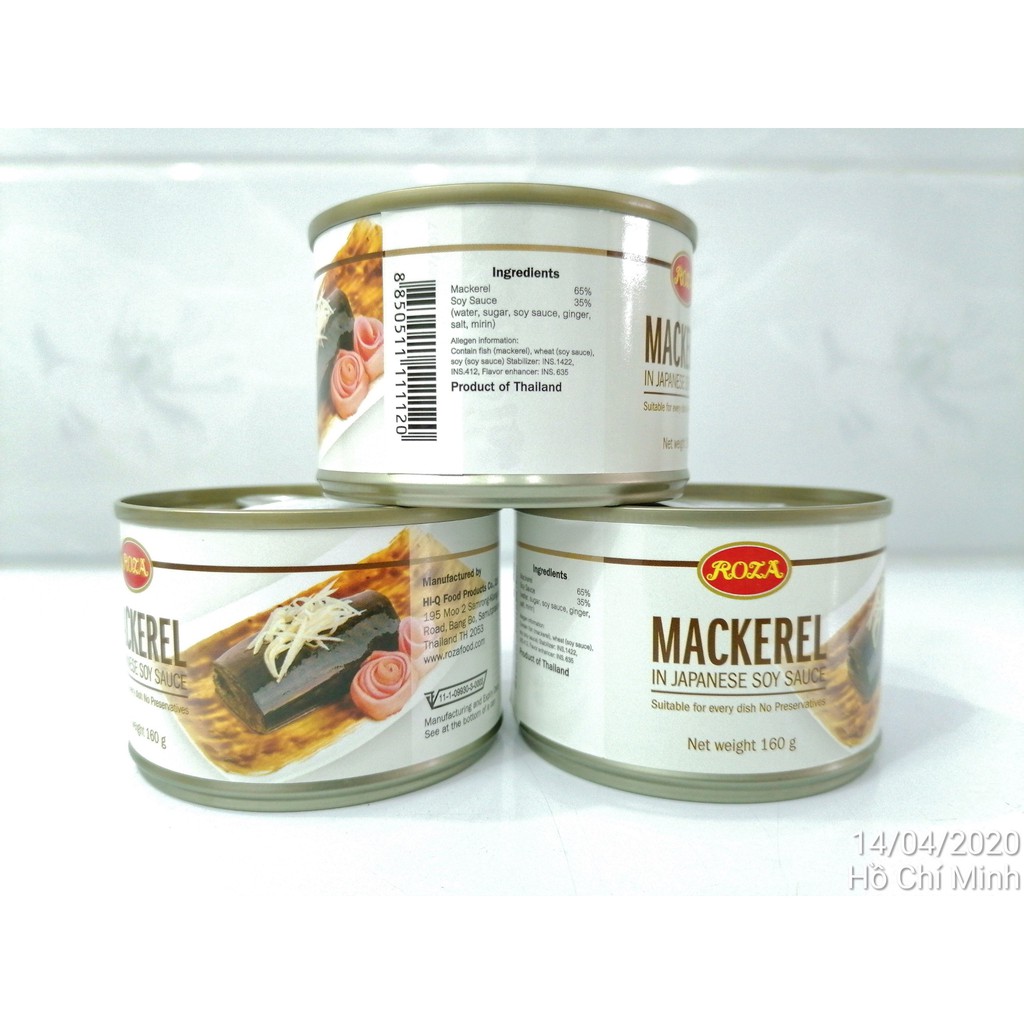 [160g] Cá Thu xốt nước tương kiểu Nhật [Thailand] ROZA Mackerel in Japanese Soy Sauce (atu-hk)