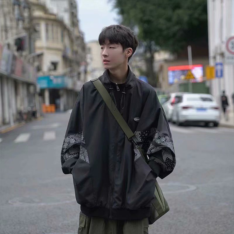 Áo Khoác Bóng Chày Dáng Rộng Cỡ Lớn In Họa Tiết Kiểu Hàn Quốc Cá Tính Cho Nam