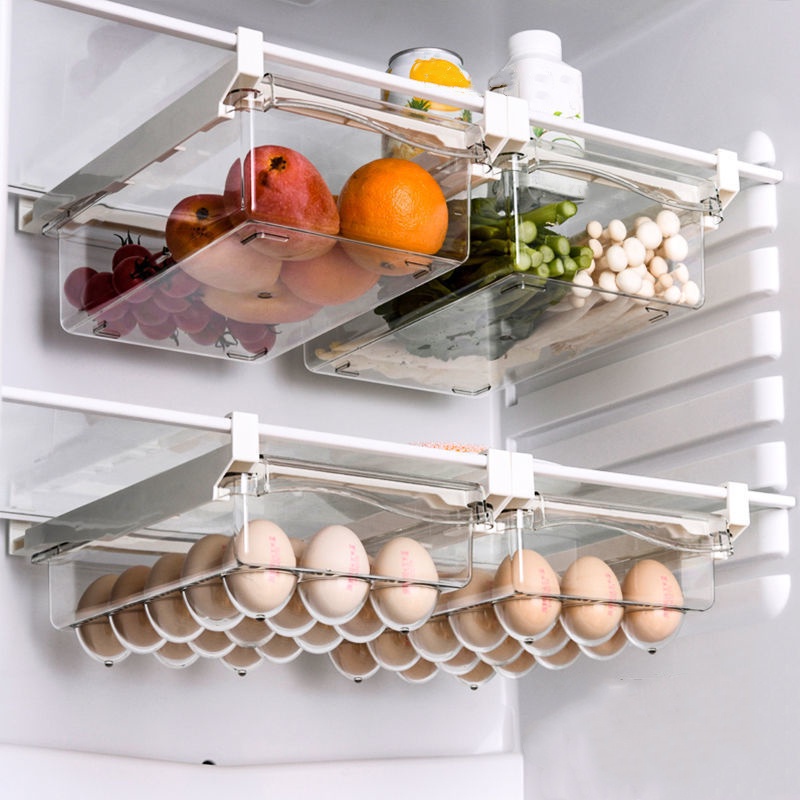 Khay Trượt Đựng Trứng / Trái Cây Trong Suốt Đa Năng Tiện Dụng Cho Tủ Lạnh / Ngăn Kéo