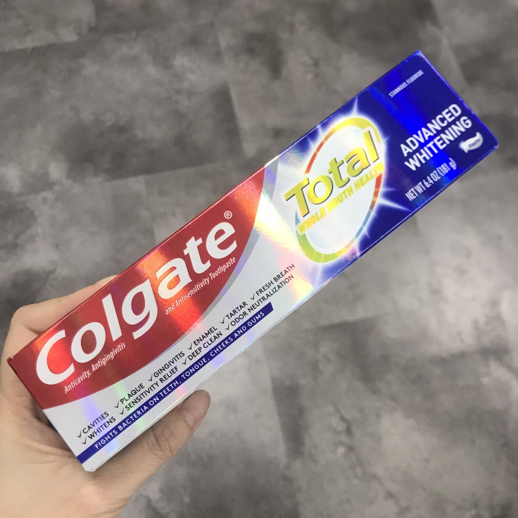 Kem đánh răng trắng răng [Hàng Mỹ ]Colgate Total Advanced Whitening 181g