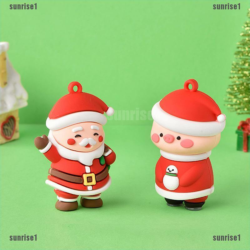 [Rise] Christmas Santa Claus Cute Modern Art Crafts Silicone Doll Keychain Accessories