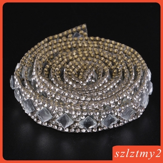 Cuộn Dây Ruy Băng Đính Đá Pha Lê Màu Bạc Dài 1 Yard Dùng Trang Trí DIY