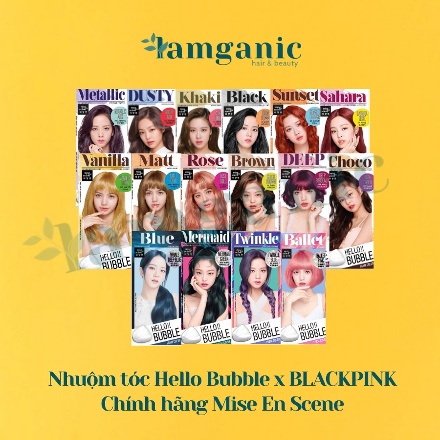 Thuốc Nhuộm Tóc Hello Bubble Foam x BLACKPINK - Chính hãng Mise En Scene mẫu BlackPink - 16 màu