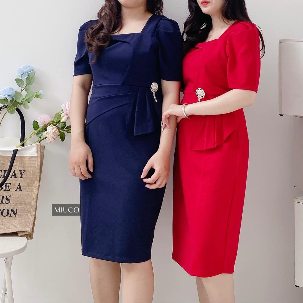 Đầm đi tiệc cho mẹ u40 u50 - Đầm Peplum che bụng [Miu011] | BigBuy360 - bigbuy360.vn