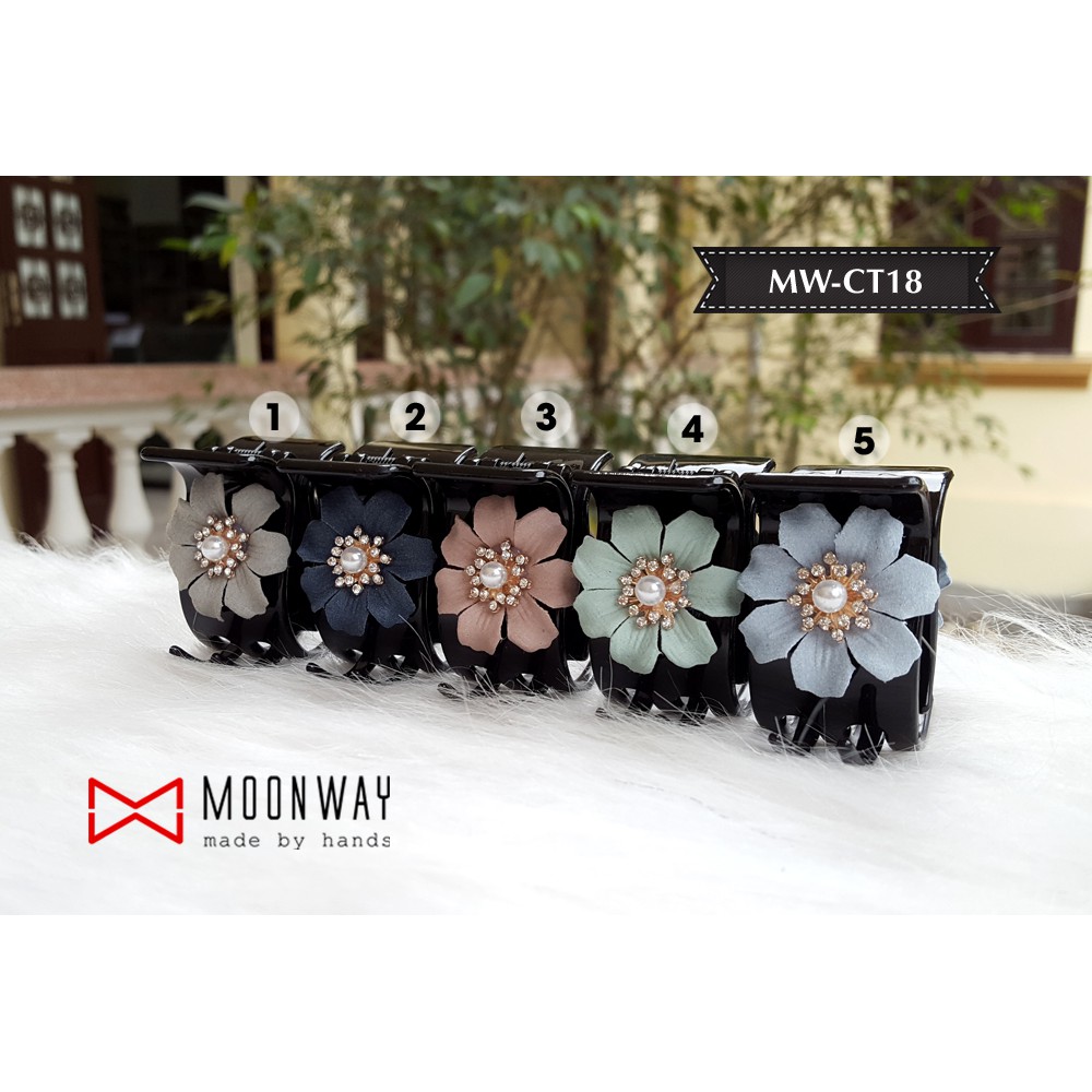 [Ảnh Thật] Cặp Tóc Càng Cua 5 Răng Đính Hoa Moonway