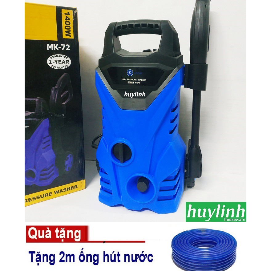 Freeship Máy phun xịt rửa cao áp Kachi MK72 - 1400W Tặng kèm 2m ống hút nước (MK192 thay thế MK72)