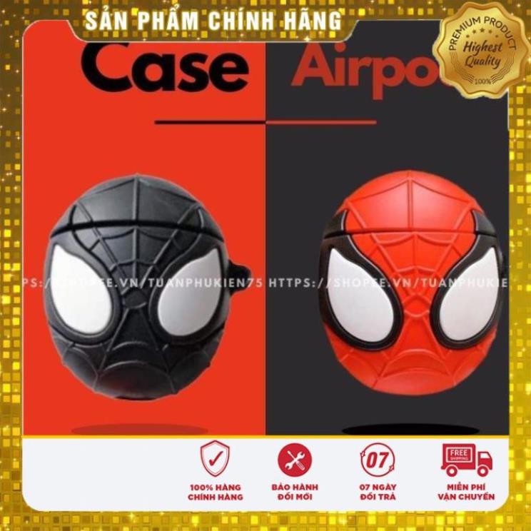 Airpods Case ⚡ Freeship ⚡NGƯỜI NHỆN ĐỎ- ĐEN⚡ Case Tai Nghe Không Dây Airpods 1/ 2/ Pro/ i12 - Châts Case Store