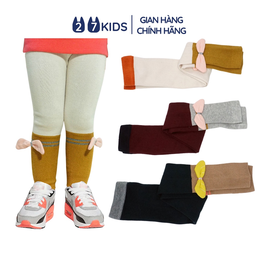 Quần legging len tăm bé gái 27Kids Seven&amp;Mami Quần thu đông nữ cho trẻ từ 2-7 tuổi GLPL2