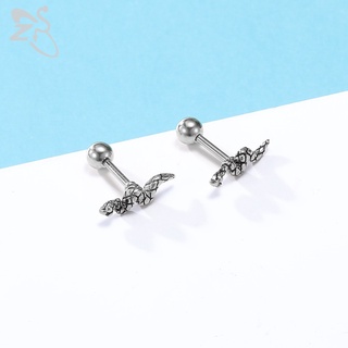 KHUYÊN TAI CHÂN VẶN HÌNH CON RẮN MÀU BẠC CÁ TÍNH - KHUYÊN THÉP 316L CAO CẤP