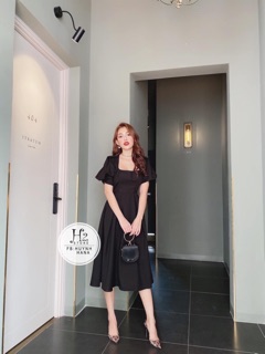 {Ảnh thật} Đầm maxi tay bồng lụa cao cấp